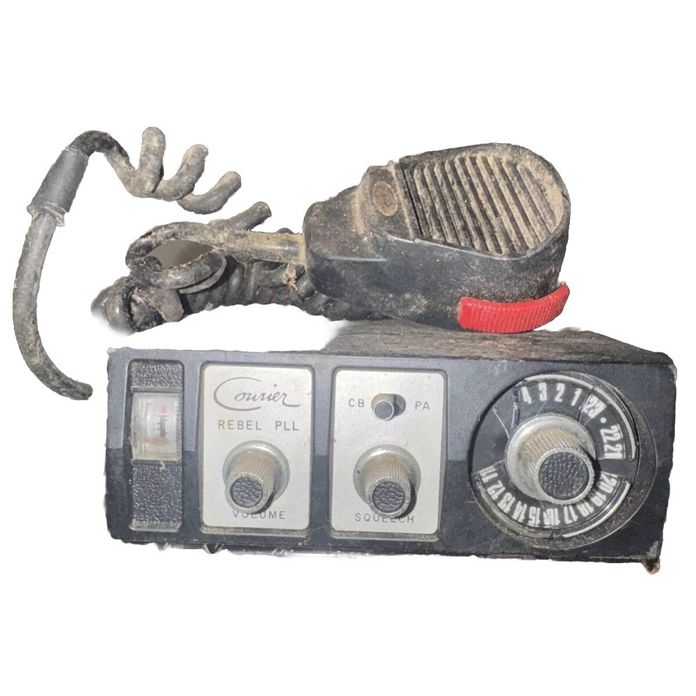 Vintage CB Radio Courier Rebel 23 Plus With Mic Untested Restoration or Parts